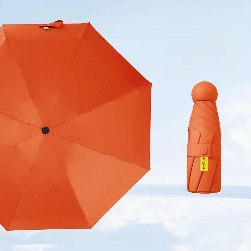 Ultra-light 5-fold umbrella vinyl 8-bone parasol protection against ultraviolet sun umbrella rain dual-purpose folding pocket