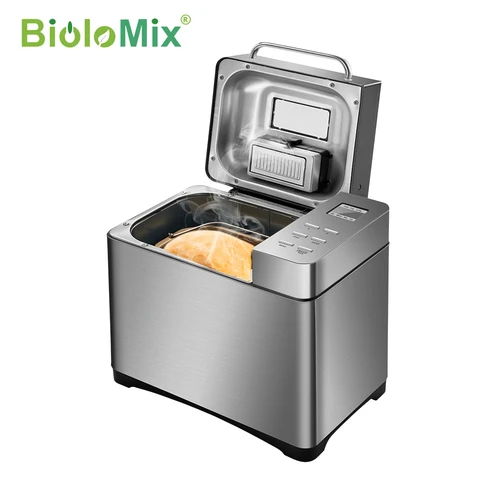 Biolomix-스테인레스 스틸 1KG 19-in-1 자동 빵 제조기, 650W 프로그래밍 가능한 빵 기계, 3 개 덩어리 크기 과일 너트 디스펜서 3