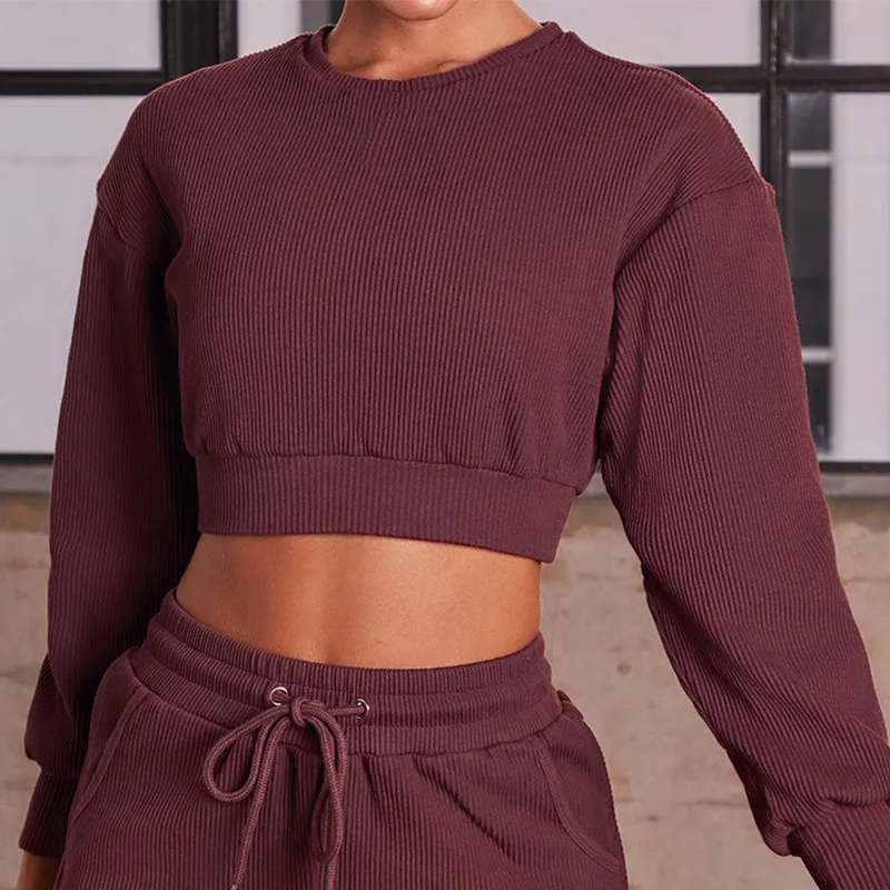 Female Long Sleeve Fitness Pullovers Gym Crop Top Sports Wear for Women Crop Top Sport Crop Top Running New Full Sleeve Clothes