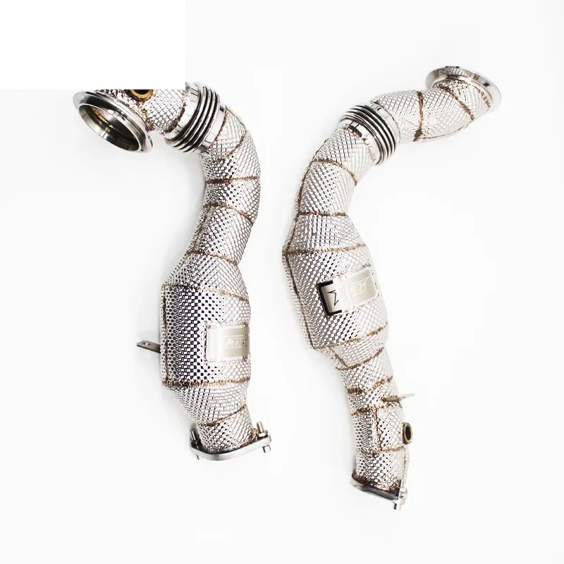 Head Section High flow Pipes branch downpipe Exhaust Pipe with catalyst For BMW 740I N54 3.0T 2011-2012