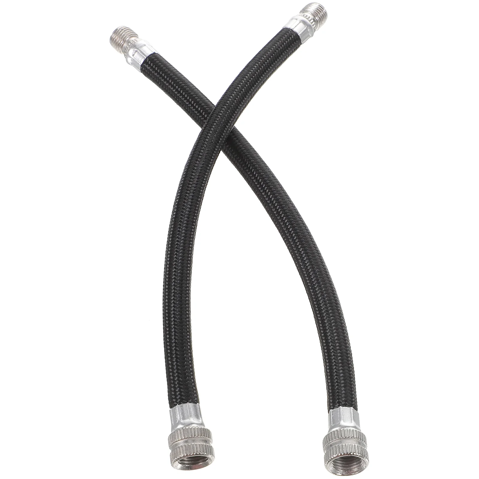 

2Pcs Pump Extension Hose Inflator Tube Pipe Cord for Schrader (Black)