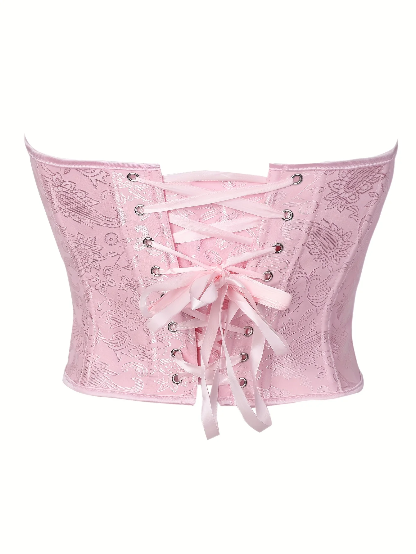 Elegant Pink Strapless Corset Top with Lifting Support and Shaping Design