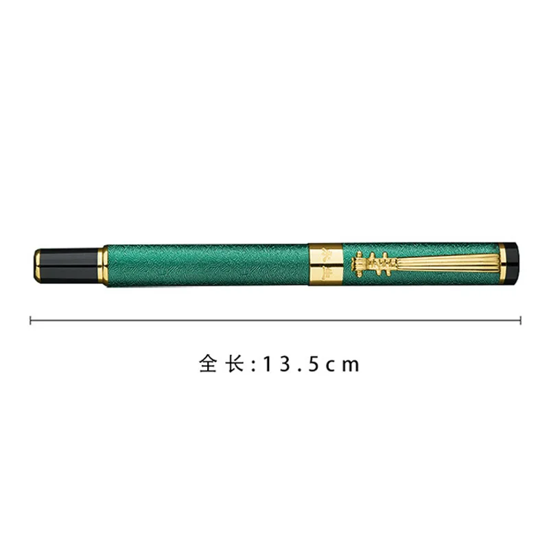 Pen Set Fountain Pen 1pc/3pc Metal Fountain Pen Set Box Ink Pens Frosted Green Converter Filler Business Office School Supplies Golden Pen Metal Pen