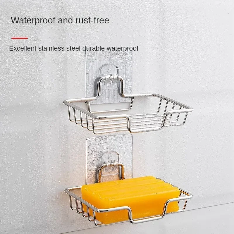 2Pcs Stainless Steel Soap Dishes, Self Adhesive Bar Soap Holder, Self  Draining Soap Dish for Bar Soap, Soap Holder for Shower Wall, Bathroom,  Kitchen