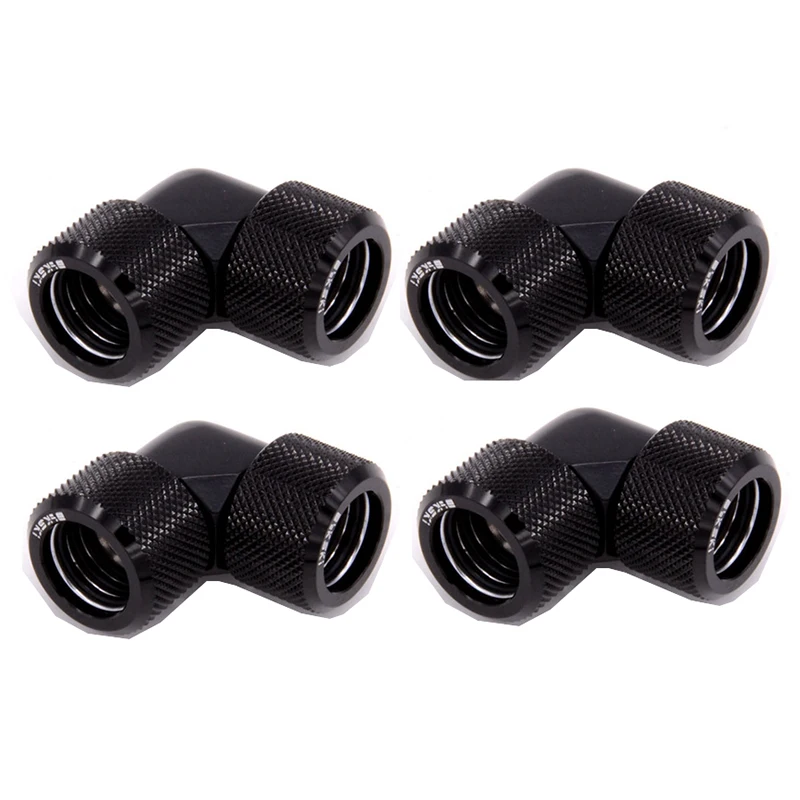 Bykski-water Cooling Computer Tubing 90 Degree Fitting Uso para Od12 mm Od14 mm Od16 mm Tubing Hand Compression Copper Fitting Pcs por Conjunto