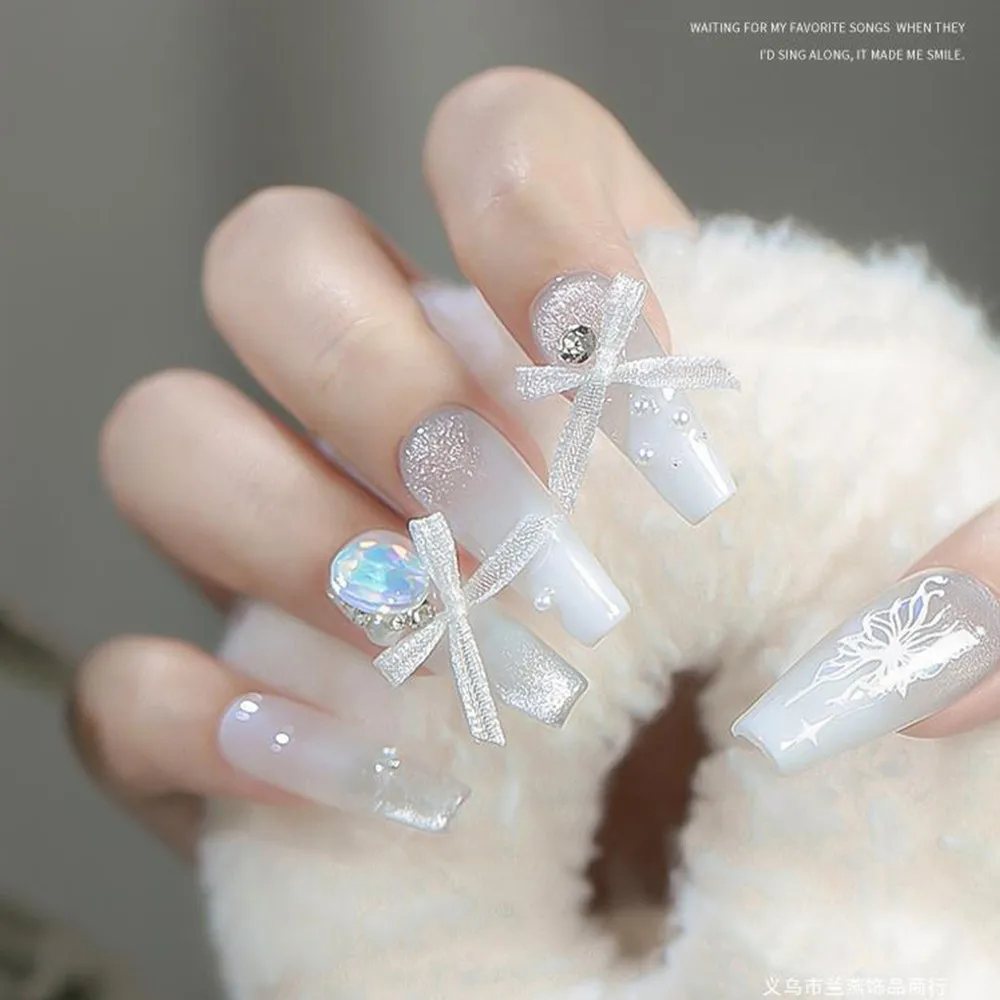 10 개/대 발레 스타일 미니 활 3D 귀여운 네일 아트 장식 매트 나비 손톱 매력 디자인 DIY 네일 액세서리
