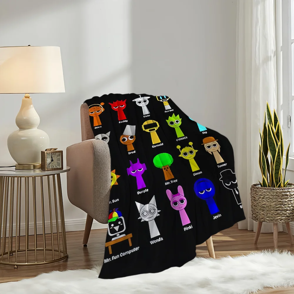 Sprunki Incredibox Game Blanket Plush Nap Sofa rug for Living Room Warm Office Bedroom Birthday Home Travel Kid Gifts 3