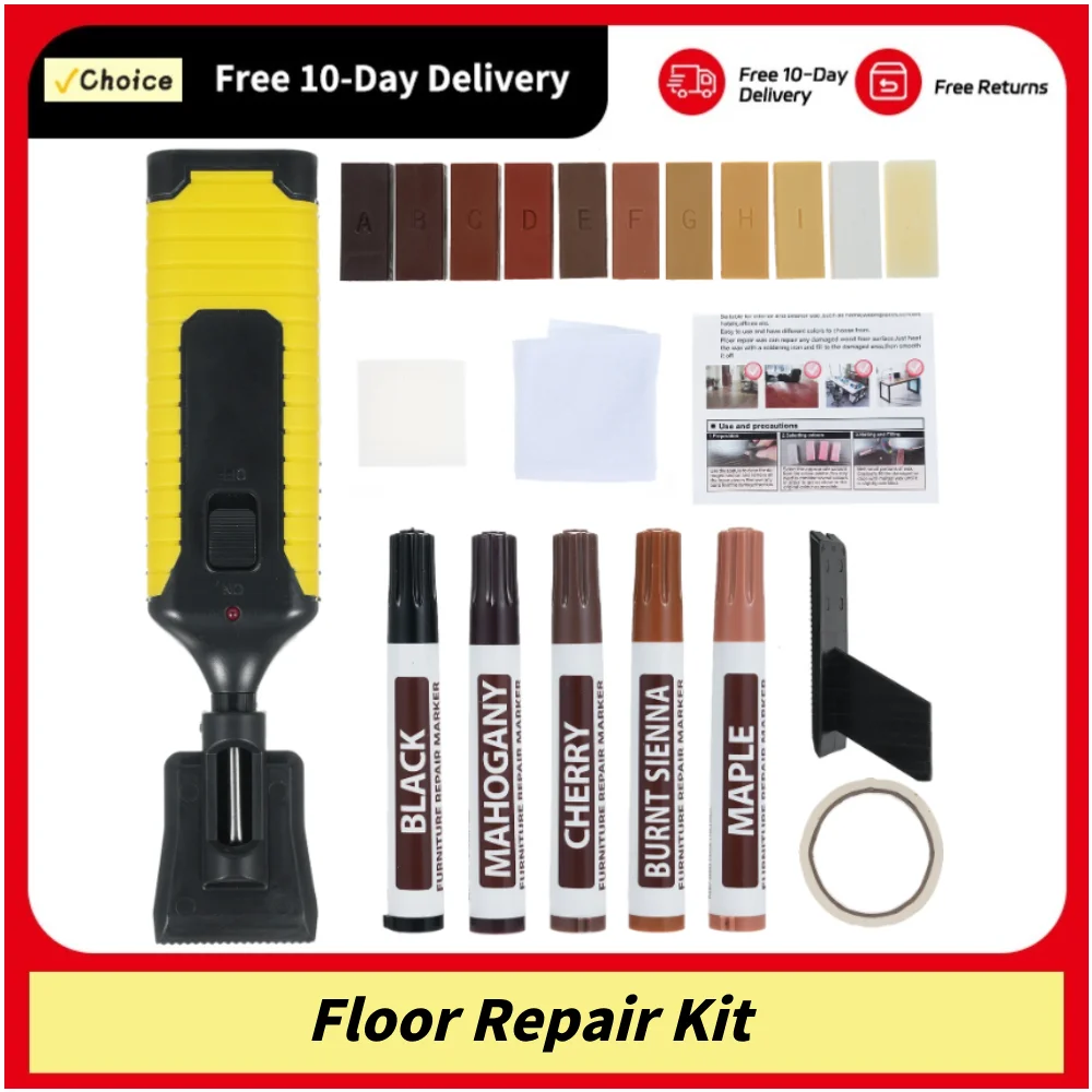 Wood Floor DIY Laminate Repair Kit - Scratch and Nail Hole Filler Tool Set