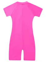 Kids Girls Boys Rash Guard One-piece Swimsuit Short Sleeves Zippered Shorty Wetsuit Swimwear Pool Beach Surfing Bathing Suit 4