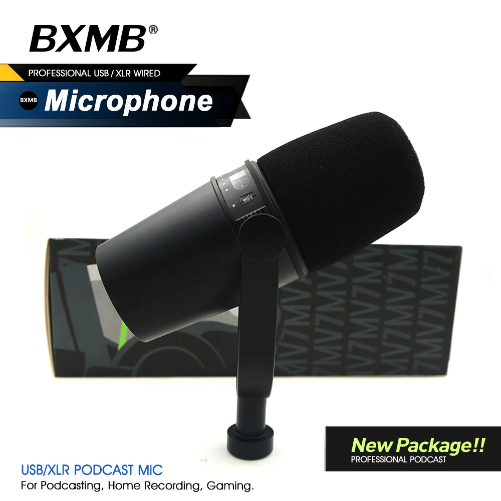 

Professional MV7 USB/XLR Broadcast Dynamic Microphone Wired Podcast Mic For Home Recording Gaming with Built-in Headphone