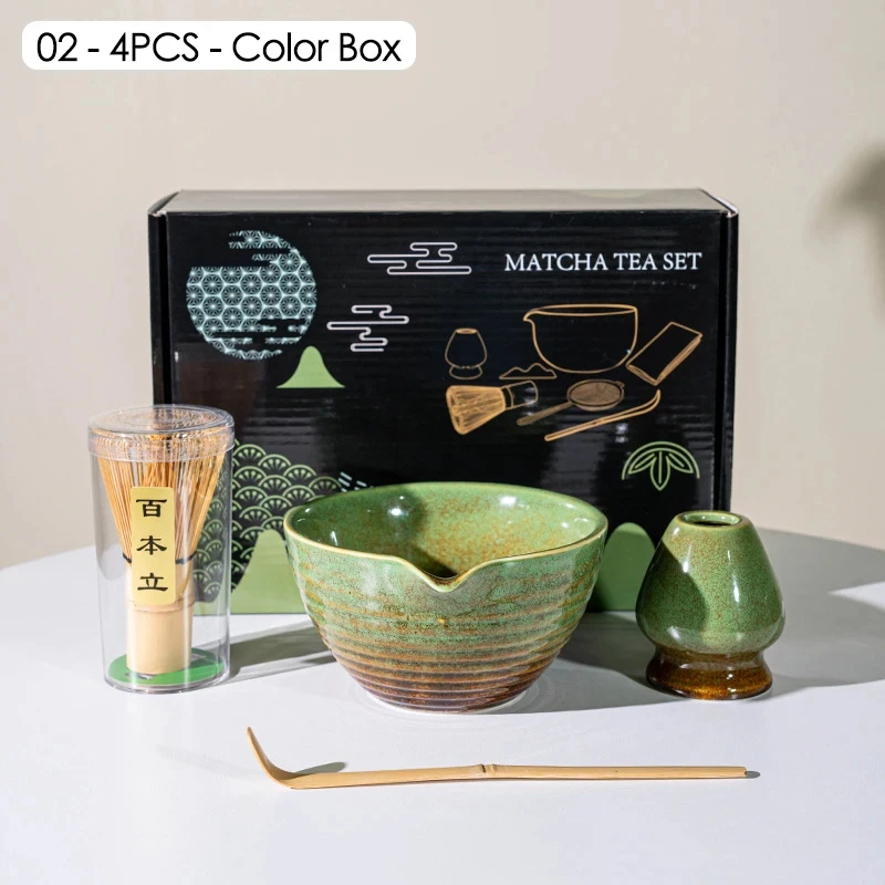 Matcha Tea Set 4/5/7PCS Japanese Safe Bamboo Whisk Teaspoon Tea Sets Indoor Beverage Shop Tea-making Tools Accessories matcha tea set,matcha tea tools,tea ceremony tools,tea set