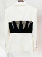 HIGH STREET Newest 2026 Designer Runway Suit Set Women's Perspective Gauze Patchwork Blazer Pencil Pants - Image 4