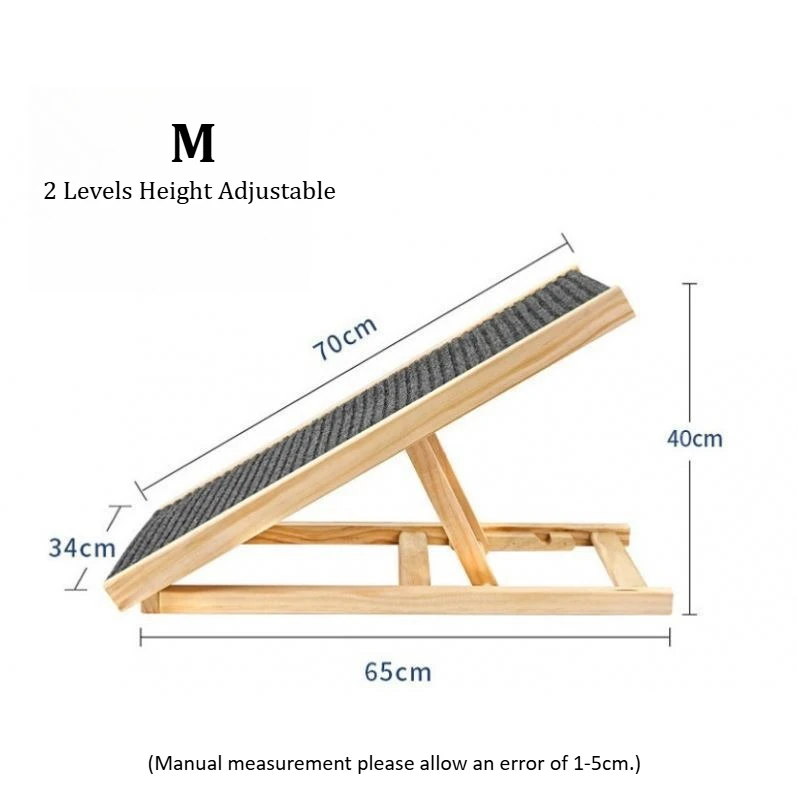 Рампа для собак Регульована дерев'яна складна сходи для котів і собак для дивана Високе ліжко Нековзка поверхня килима 2/4 рівні Регульована висота