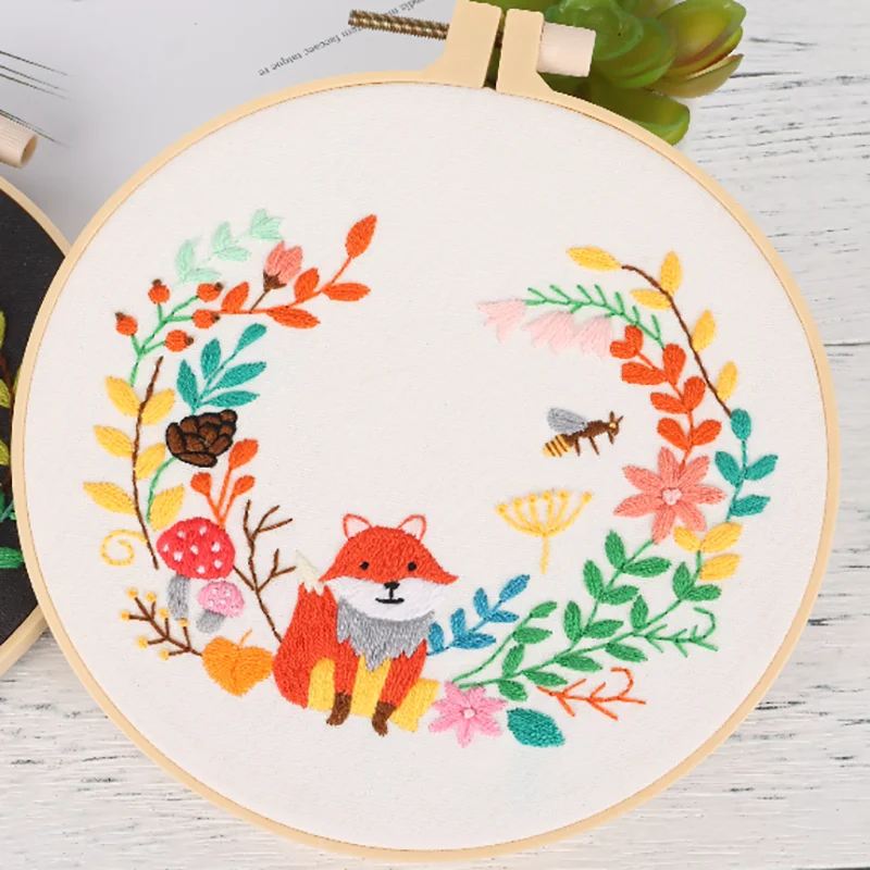 Flower embroidery Starter Kit DIY Cross Stitch Set Beginner Sewing Art Animal Craft Painting Home Decoration Embroidery Set
