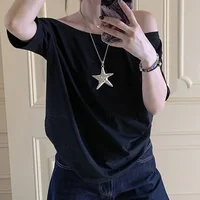 T-shirts Women Solid Simple Summer Casual Cleanfit Short Sleeve All-match Young Girls Streetwear Y2k Top Aesthetic Clothes Ins 5