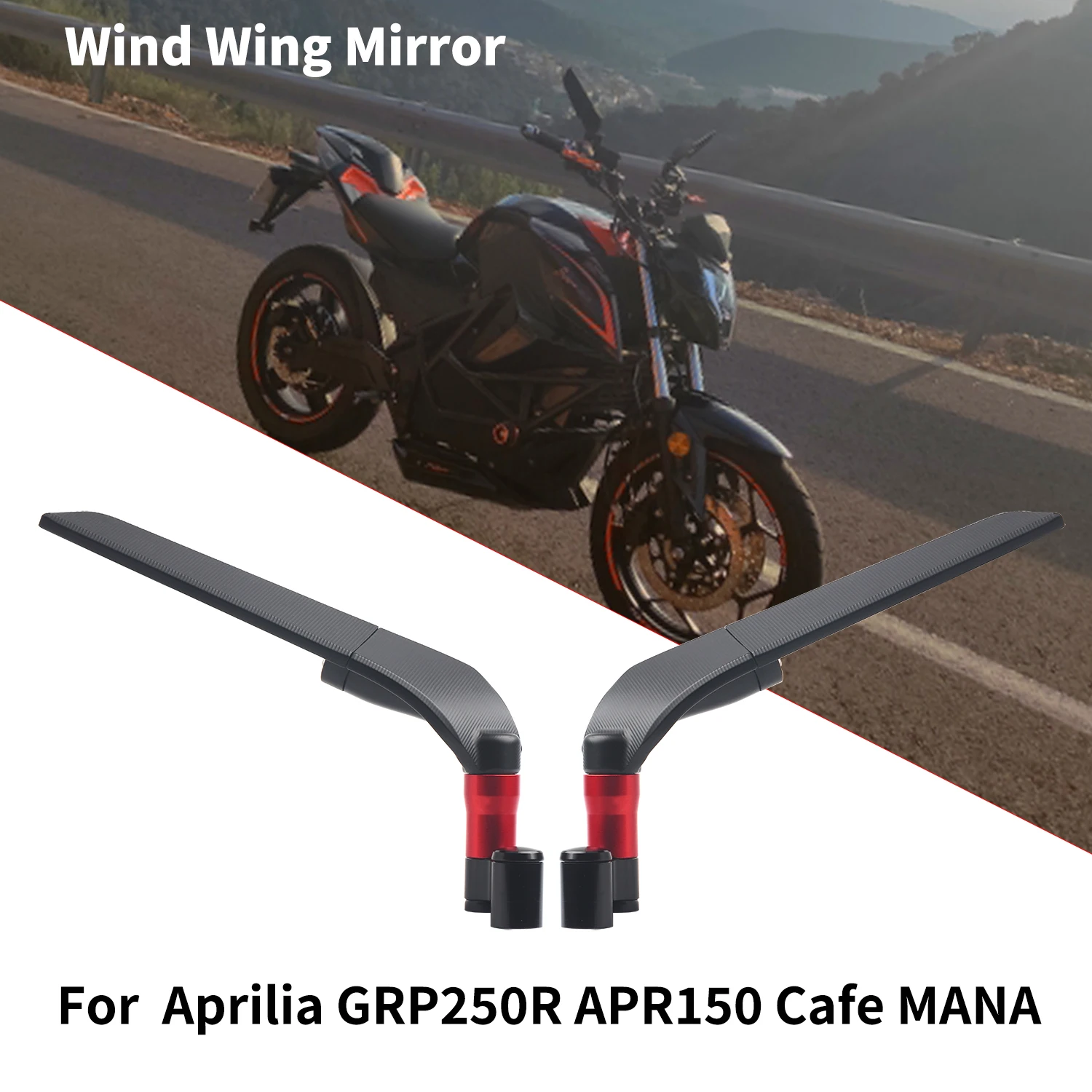 

For Aprilia GRP250R APR150 Cafe 150 MANA 850 TUONO V4 Universal Motorcycle Mirror Wind Wing side Rearview Reversing mirror