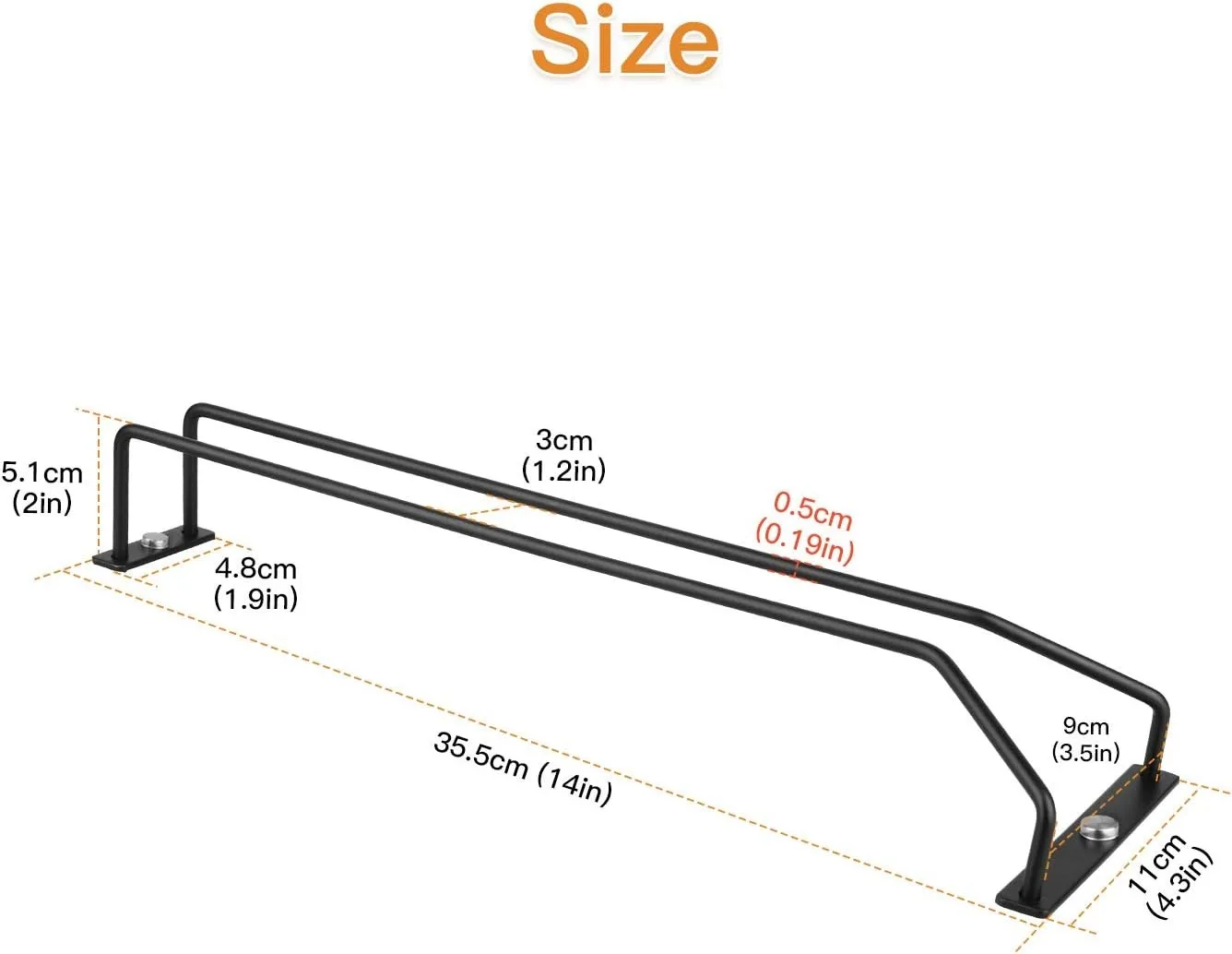 under Cabinet Wine Glass Holder Sturdy under Shelf or Cabinet Hanging Organizer for Storage Cabinet under Counter Household Bar 6