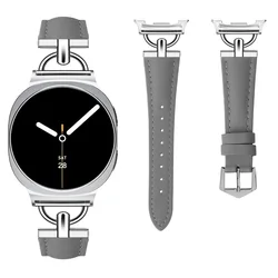 Elegant Leather Slim Bracelet Band - Watch 9 40 44mm (Gray)