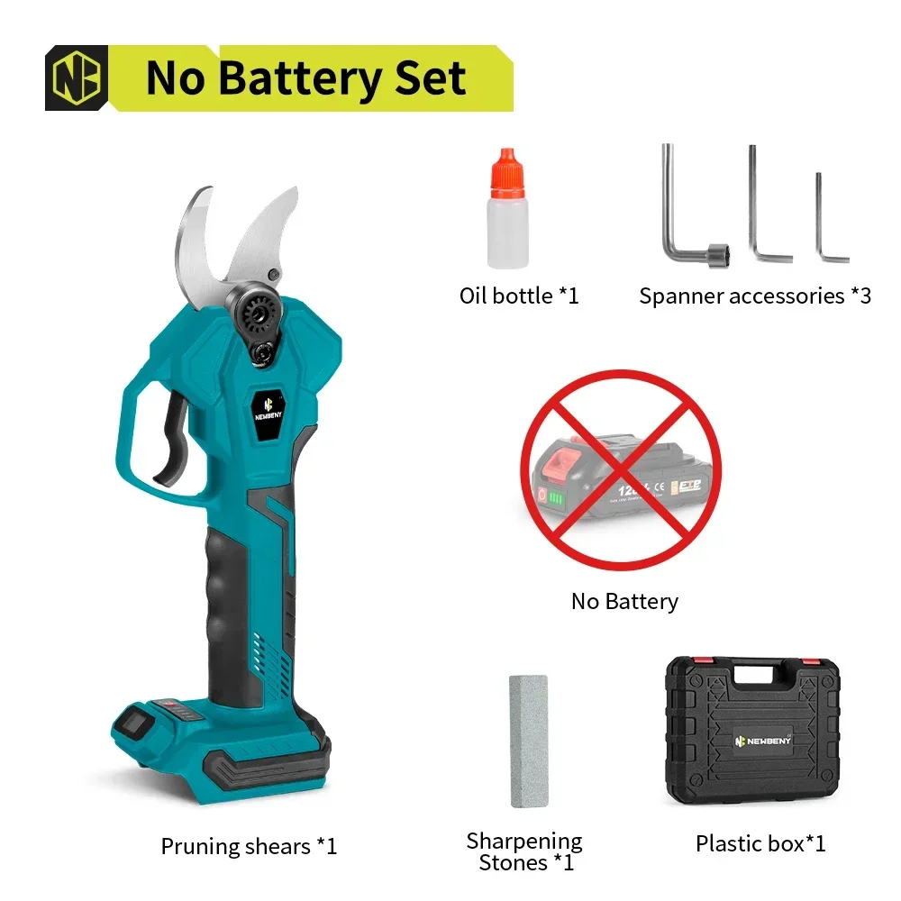 NEWBENY 30mm Brushless Electric Pruning Shears 4 Gears Cordless Multifunction Garden Tree Beautify Tools For Makita 18V Battery