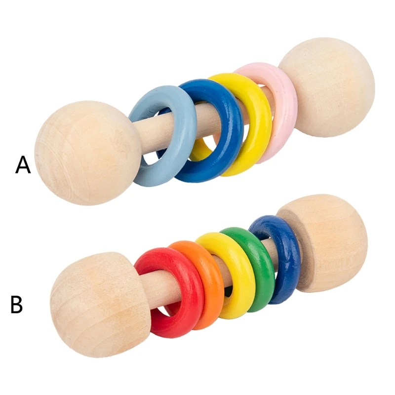 

Baby Teething Ring Finger Training Improve Intelligence Accompany Toy Eco-friendly Wooden Material Stroller Toy