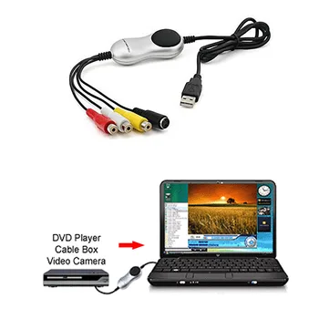Ezcap170 USB 2.0 8MM VHS Video Tape Cassette Player AV S-videocamera Videocamera Scheda di acquisizione video TV Box Registra su PC Windows