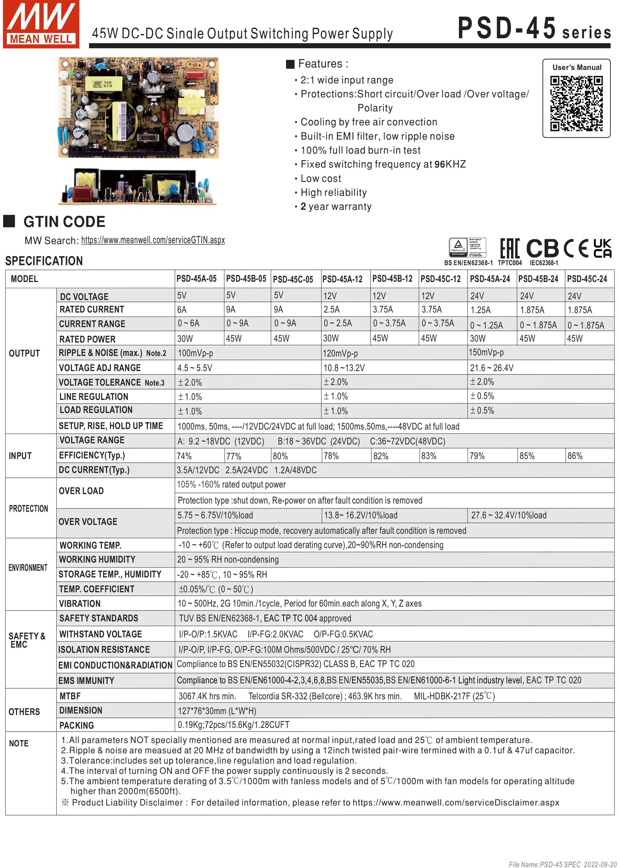 C-5 12 24 45w dc para dc