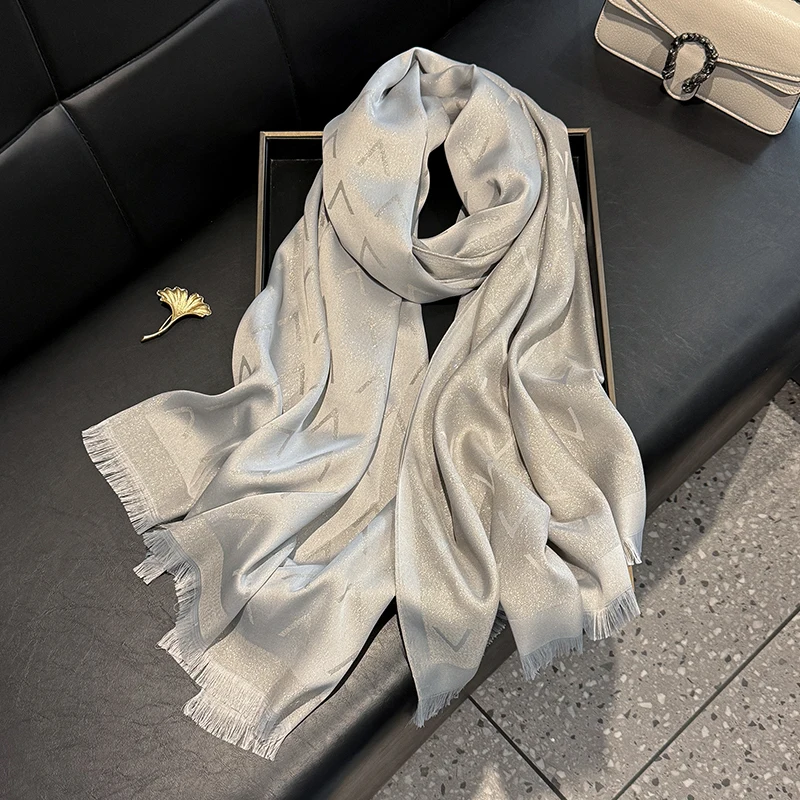 Elegant Ladies Print Hijab Tencel cotton long scarf With Four Seasons Sun Protection Silk Scarf Decoration Shawl Wrap Headscarf
