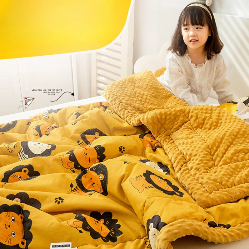 1pcs100x150cmchildren Blankets Breathable Infant Wrap Soft Absorbent Blanket Blankets Cartoon Baby Bath Towe Quilt Baby Quilt