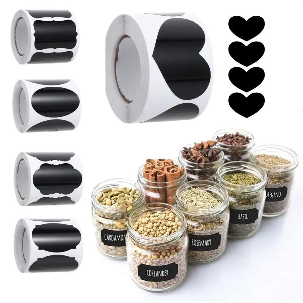 120Pcs/롤 내구성 PVC 라벨 스티커 이동식 방수 칠판 라벨 5가지 스타일 칠판 스티커 홈&키친