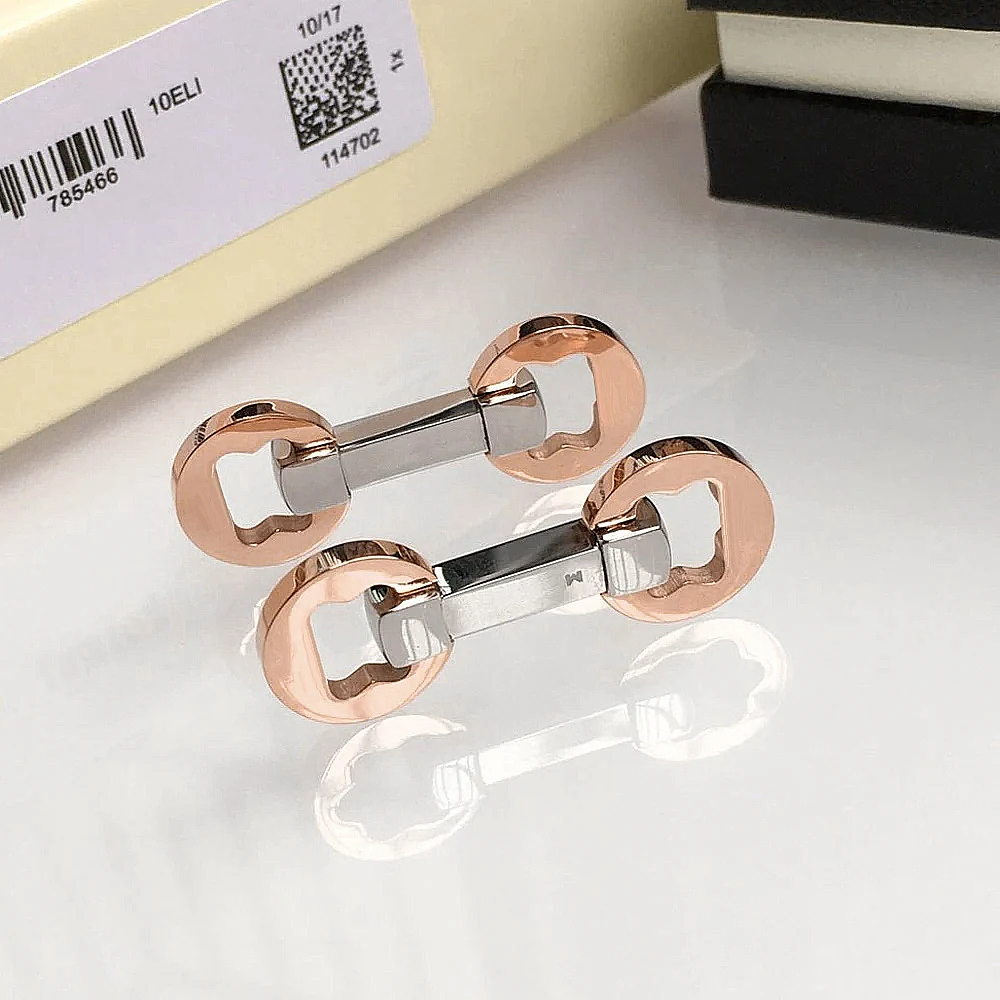 PJS Cuff Links MB Hollow Flower 316 Stainless Steel 1:1 High Quality 4 Colors Man Shirt Cufflinks Classic Buttons With Box Set