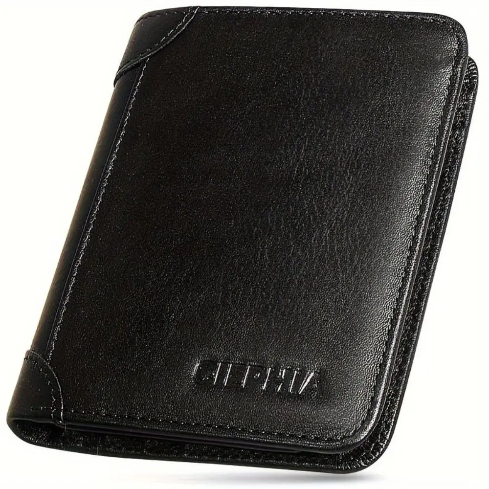 Premium PU Leather RFID Blocking Vintage Trifold Men's Wallet - Sleek Multi-functional Design