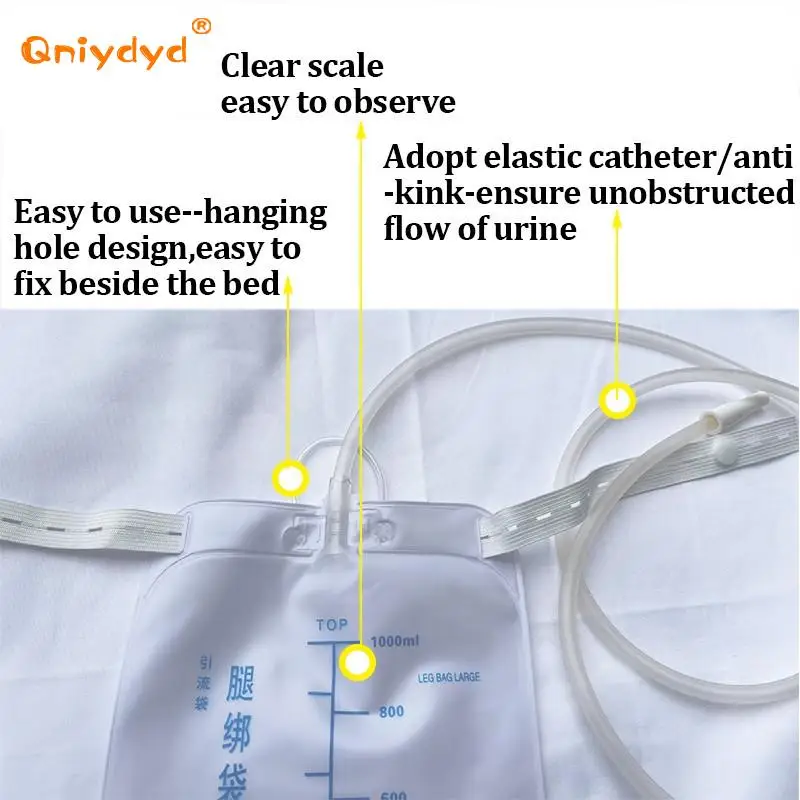 Urine Collection Bag 500Ml/750Ml/1000Ml Drainage Bag Urine Collection Urination Bag Thickened Catheter Leg Storage with Tube Drainage