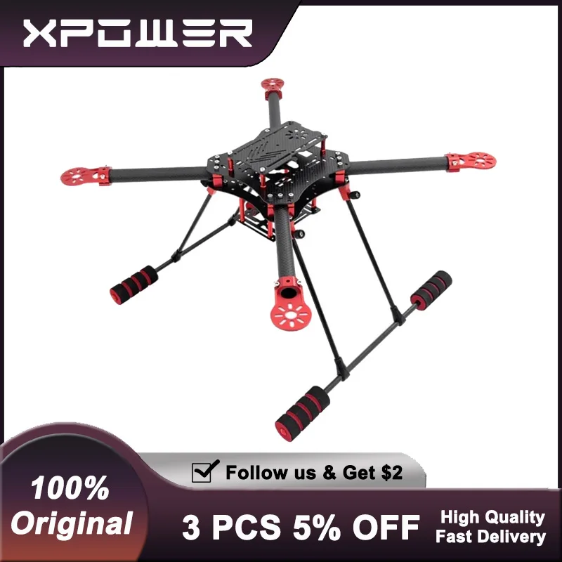 Kit cadre drone 450mm fibre carbone 3K pièces aluminium CNC