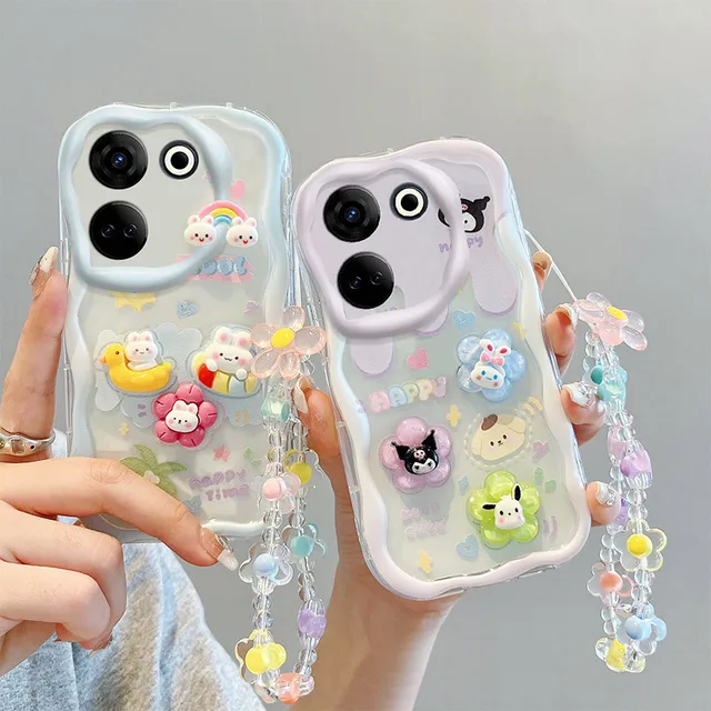 Kuromi Bear Phone Case For Tecno Camon 12 15 16 S 20 Pop 7 8 Spark.jpg