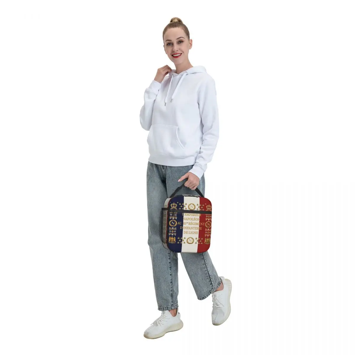 Custom Napoleonic French 85th Regimental Flag Lunch Bag Men Women Thermal Cooler Insulated Lunch Boxes for Kids School Children