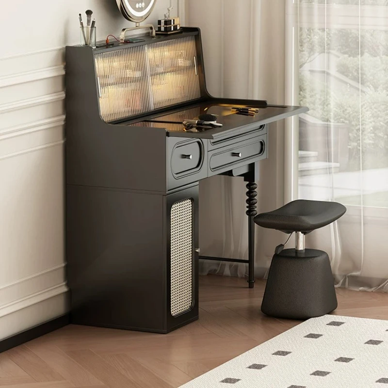 Sgabello da trucco sollevabile di lusso leggero per camera da letto, bianco e nero, sedia da toeletta premium, sgabello per vanità, ottoman per comò, mobili per la casa - immagine 4