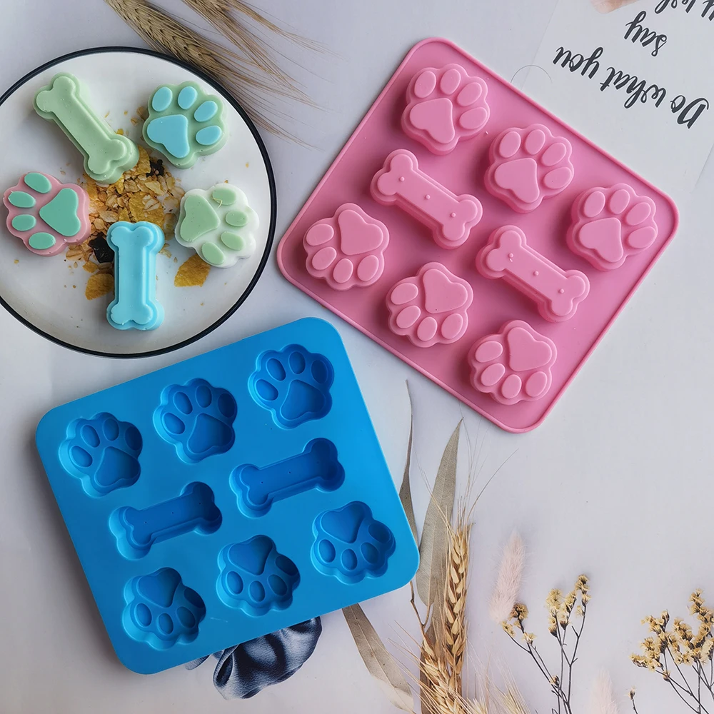 Dog Bone Candy Molds Silicone - Dog Treat Silicone Mold Blue Melting  Chocolate Molds Ice Cube Mini