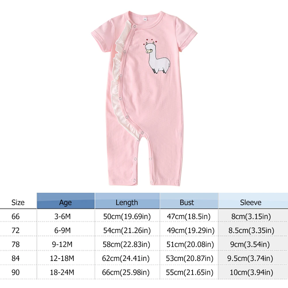 Cute Sheep Romper Cotton O-neck Casual Playsuit Print Baby Kid Girl Short Sleeve Newborn Soft Short Sleeve Bodysuit cute baby bodysuits