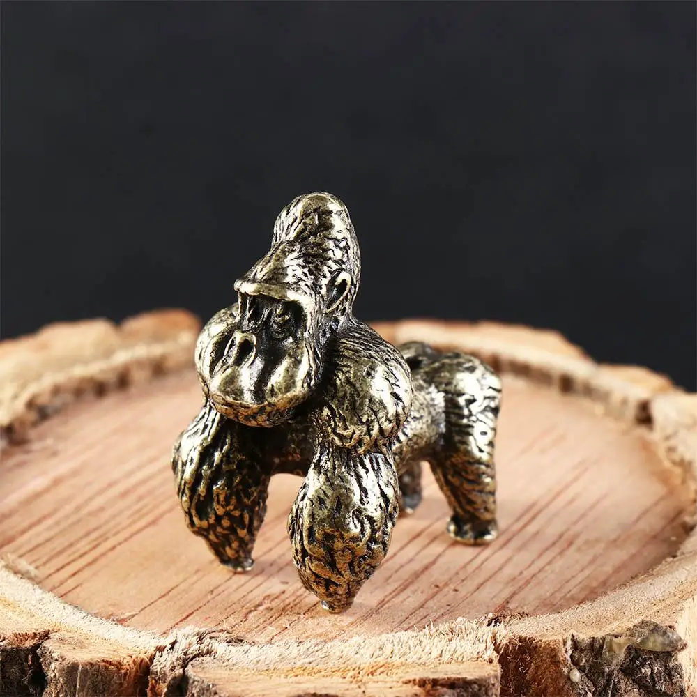 Artigianato Gorilla Figurine Leggero Rame Solido Rame Scimmia Miniature Gorilla Miniature Statue Di Gorilla Fatte A Mano Ofifice