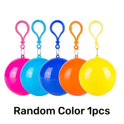 Compact Portable Raincoat Keychain with Hangable Pocket Ball for Outdoor Travel and Camping (Random Color)
