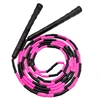 NEVERTOOLATE SOFT BEADS REAL 3 METER 3m black pink beaded skip rope white handle 21cm length freestyle beads skipping jump rope 1