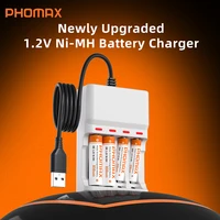 PHOMAX 2/4 Slots AA AAA Rechargeable Battery Charger For Ni-MH/Ni-Cd Rechargeable Battery Charging 1.2V Universal Battery Charge 3