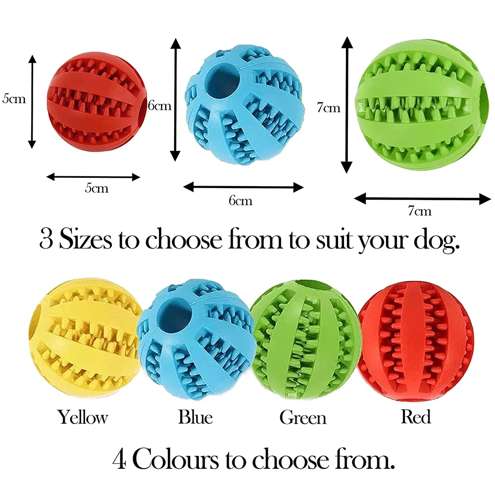 Dog Toys Rubber Ball Tooth Cleaning Snack Ball Toy For Puppies Large Dogs