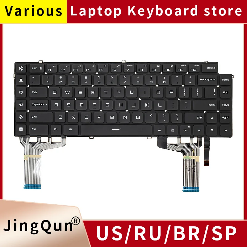 Original Eua ru Russo Teclado Portátil com Luz de Fundo para Xiaomi mi Gaming Notebook 171502-aa ab aj ao ak Xmg1902 Tm1801