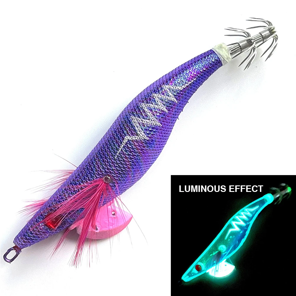 Luminous Fishing Lure Glow in Dark Wood Shrimp Lures Lifelike Plastic