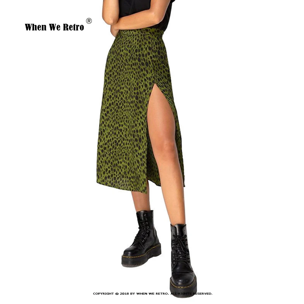 

10 Colors Leopard Floral Printing Midi Long Skirt Sexy Split Beach Holiday Casual Summer Bohemian Skirts Office Lady Jupe RS661