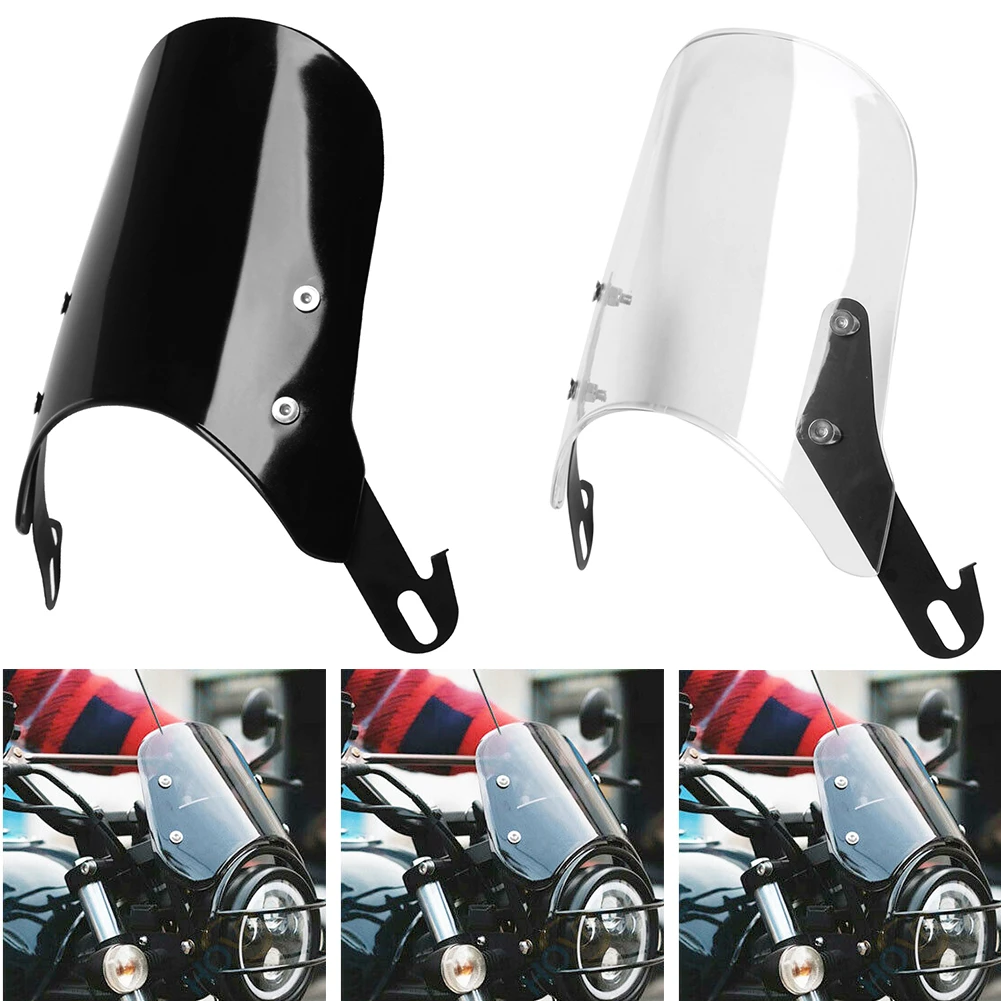 Universal Windshield Motorcycle Round Headlight Windscreen Wind