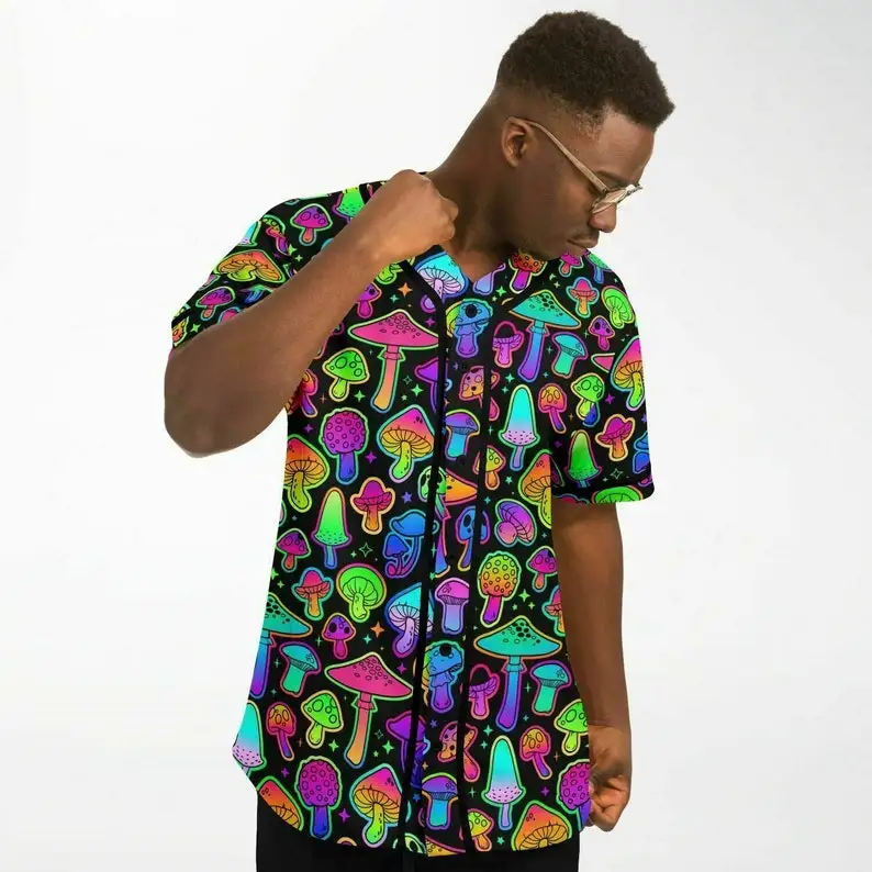 Psilo baseball Jersey (rave jersey, festival jersey, rave shirt, festival shirt, rave wear, button up)