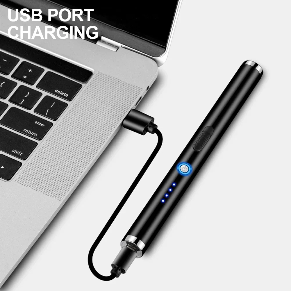 Description Picture 4 of itemUSB Rechargeable Kitchen Lighter Metal Windproof Dual Arc Plasma Lighter Candle Gas Stove Cooking Ignition Gun Electric Lighter