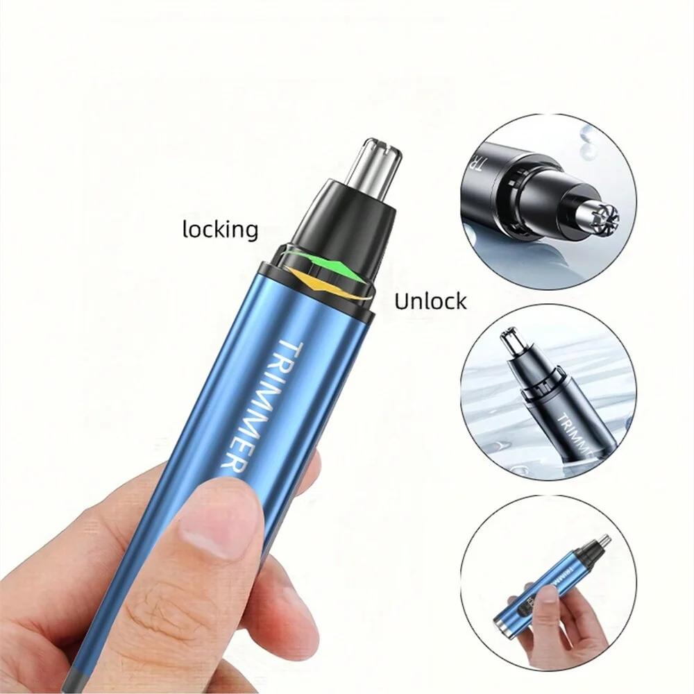 5-in-1 Nose Ear Trimmer for Men with 5 Attachments Digital Screen Display Eyebrow & Body Groomer, USB Rechargeable Shavers